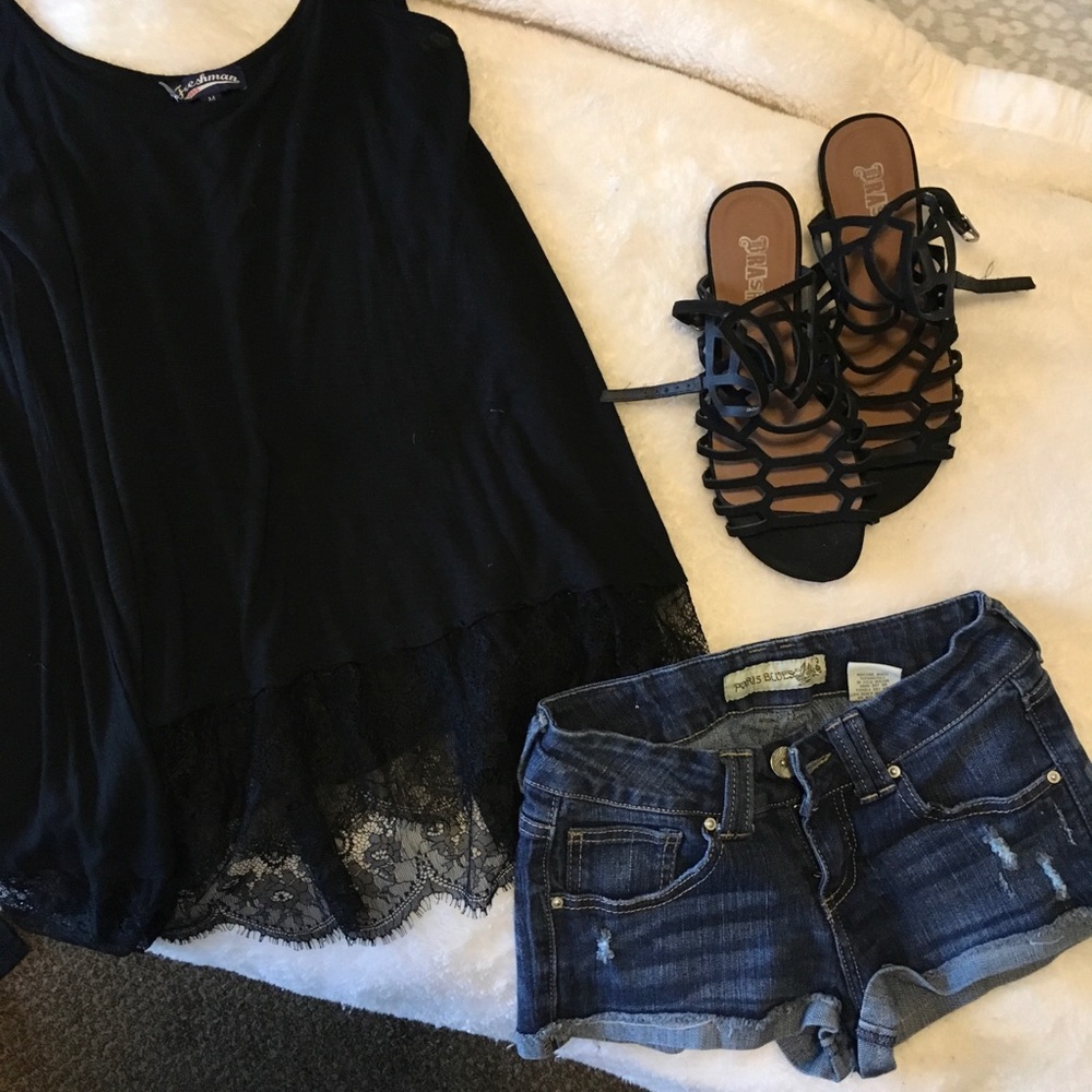 Para blues shorts sz 2 medium black tank